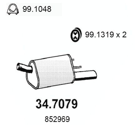 ASSO Rear silencer Article number: 34.7079 cheaply