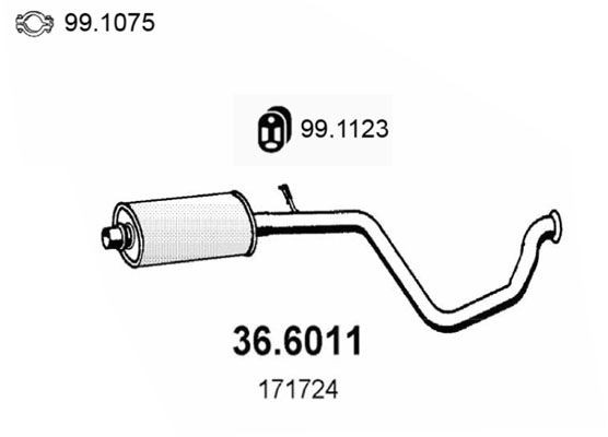 ASSO Middle silencer Article number: 36.6011 cheaply