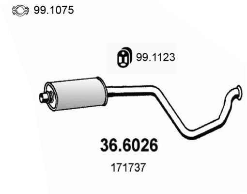 ASSO Middle silencer Article number: 36.6026 cheaply