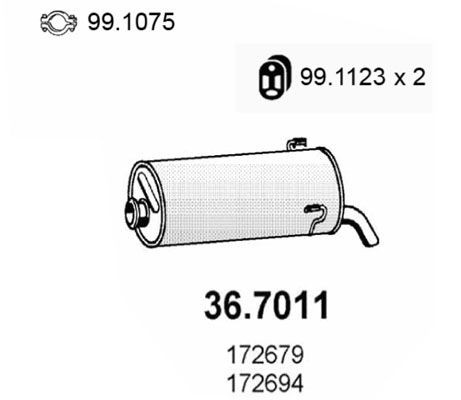 ASSO Rear silencer Article number: 36.7011 cheaply