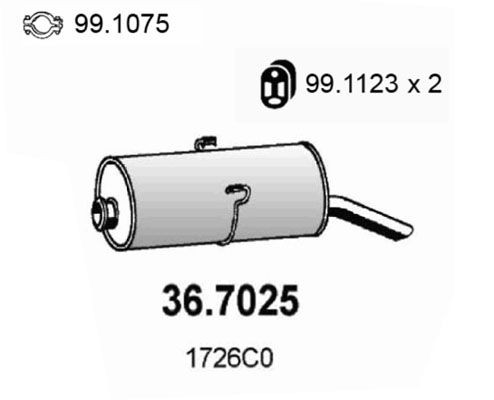 ASSO Rear silencer Article number: 36.7025 cheaply