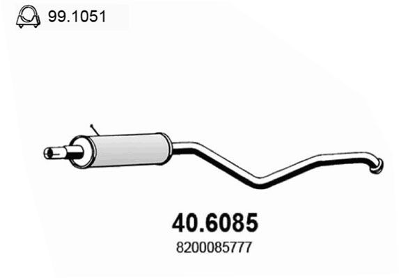 ASSO Middle silencer Article number: 40.6085 cheaply