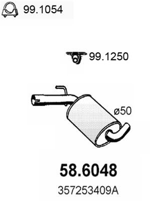 ASSO Middle silencer Article number: 58.6048 cheaply