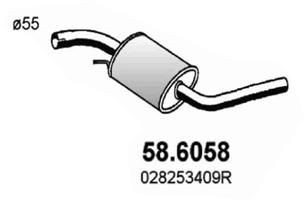 ASSO Middle silencer Article number: 58.6058 cheaply