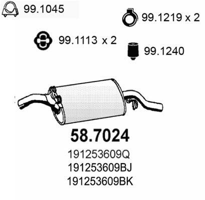 ASSO Rear silencer Article number: 58.7024 cheaply