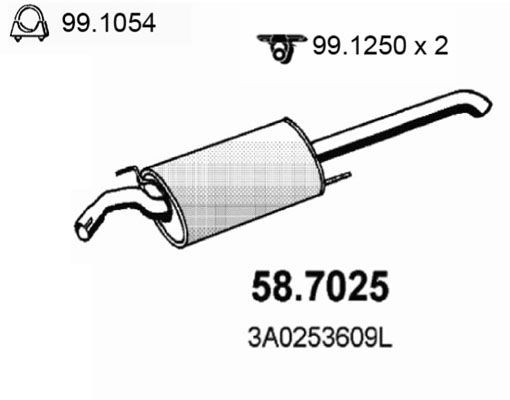 ASSO Rear silencer Article number: 58.7025 cheaply
