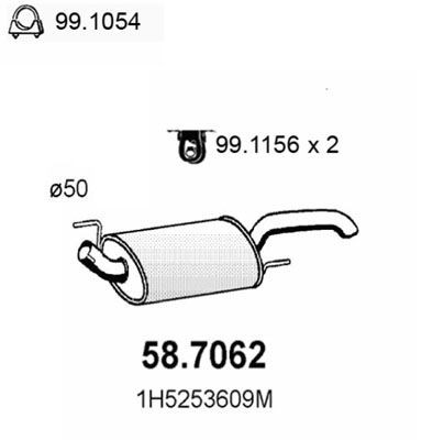 ASSO Rear silencer Article number: 58.7062 cheaply