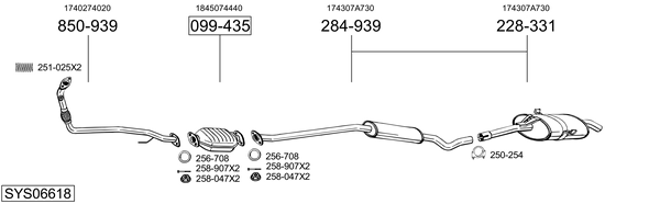 BOSAL Middle silencer Article number: 281-023 cheaply