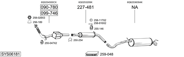 BOSAL Mellempotte Varenummer: 278-885 billige