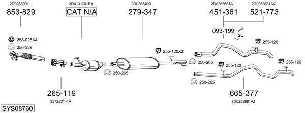 BOSAL Exhaust Pipe Article number: 787-835 cheaply