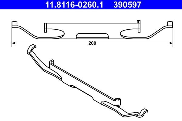 ATE Spring, brake caliper Article number: 11.8116-0260.1 cheaply