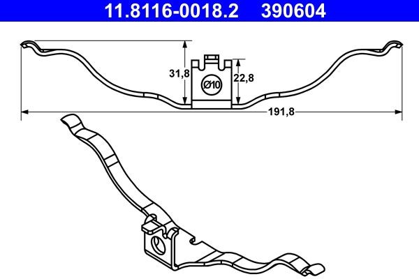 ATE Spring, brake caliper Article number: 11.8116-0018.2 cheaply