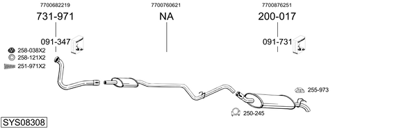 BOSAL Exhaust Pipe Article number: 783-301 cheaply