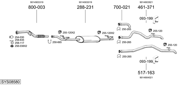 BOSAL Exhaust Pipe Article number: 784-013 cheaply