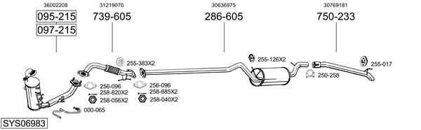 BOSAL Middle silencer Article number: 284-069 cheaply