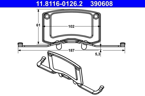 ATE Spring, brake caliper Article number: 11.8116-0126.2 cheaply
