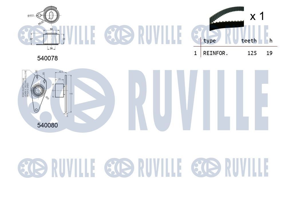 RUVILLE Tensioner Lever, v-ribbed belt Article number: 56135 cheaply