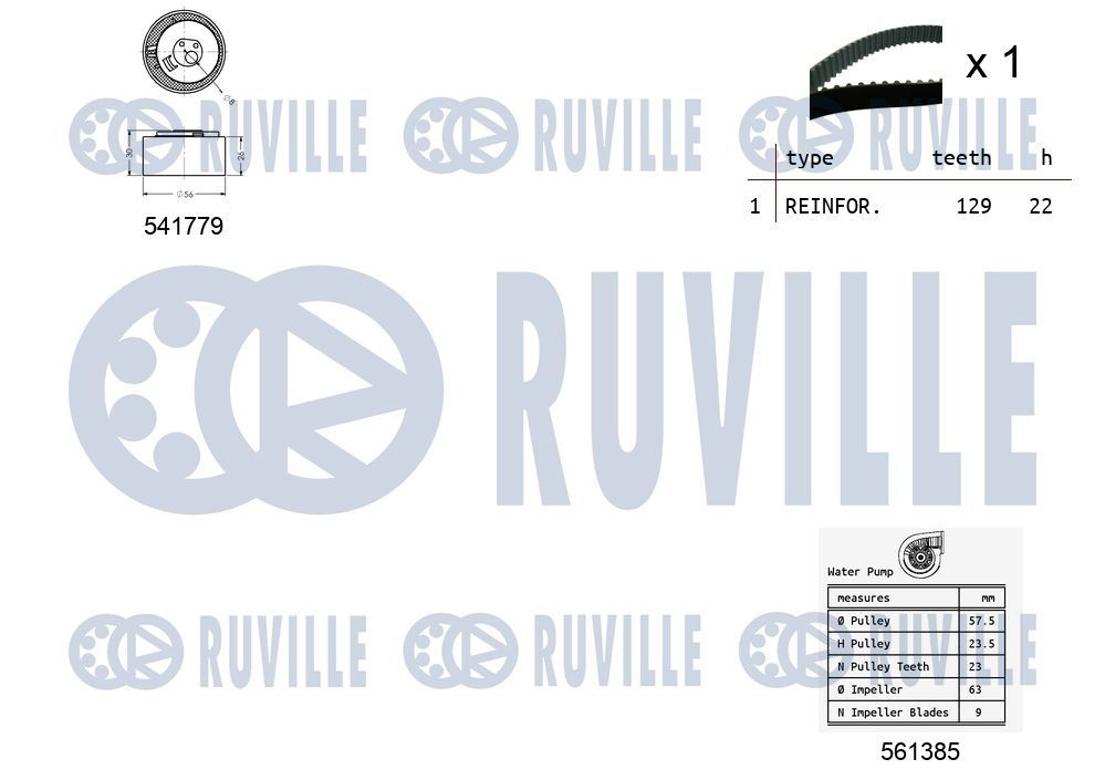RUVILLE Tensioner Lever, v-ribbed belt Article number: 56347 cheaply
