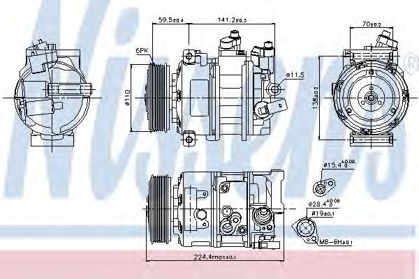 NISSENS Air conditioning compressor Article number: 89020 cheaply