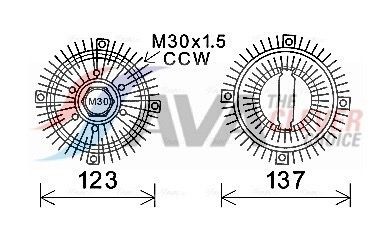AVA COOLING SYSTEMS Fan clutch Article number: OLC557 cheaply