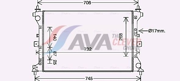 AVA COOLING SYSTEMS Engine radiator Article number: IS2017 cheaply
