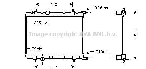AVA COOLING SYSTEMS Engine radiator Article number: PE2250 cheaply