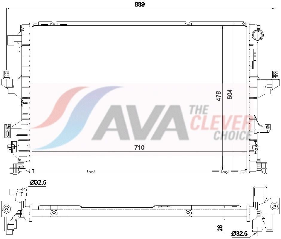 AVA COOLING SYSTEMS Intercooler Article number: RT4463 cheaply
