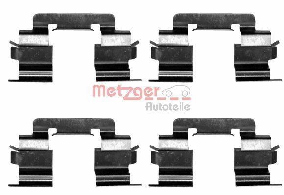 METZGER 109-1216 Σετ βοηθ. εξαρτημάτων, τακάκια φρένων A-class A 170 CDI 1.7 (168.008) 90 PS Πετρέλαιο 2004