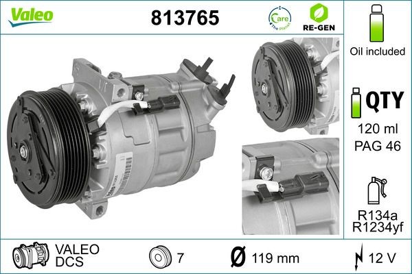 VALEO Air conditioning compressor Article number: 813765 cheaply