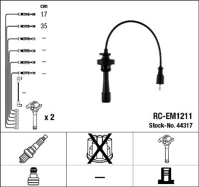 NGK Ignition Cable Kit Article number: 44317 cheaply