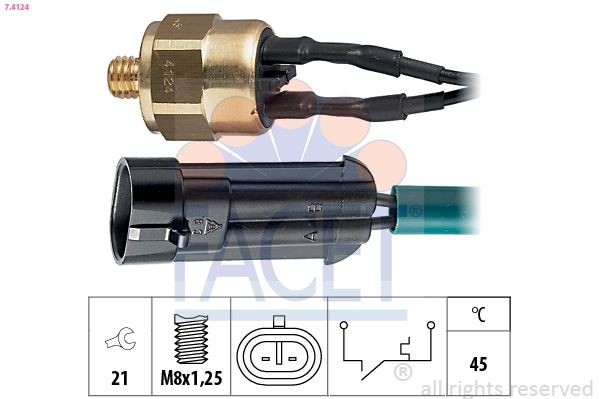 FACET 7.4124 Temperature Switch, coolant warning lamp Daily 2.8 40-10 A 103 PS Diesel 1999