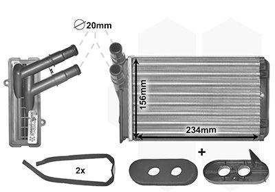 VAN WEZEL Heater matrix Article number: 58006060 cheaply