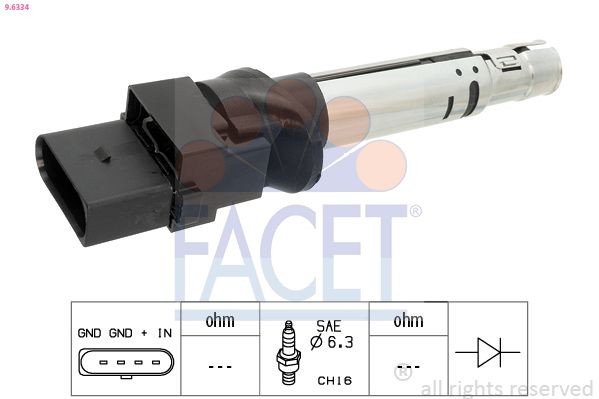 FACET Ignition coil Article number: 9.6334 cheaply