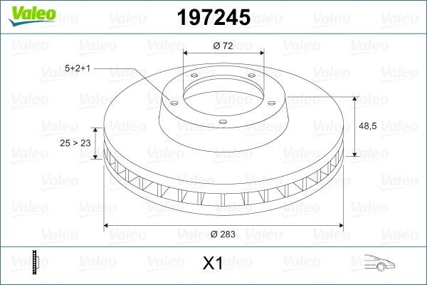 VALEO Brake disc Article number: 197245 cheaply