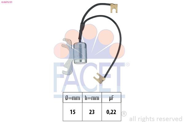 FACET Condenser, ignition Article number: 0.0675/31 cheaply