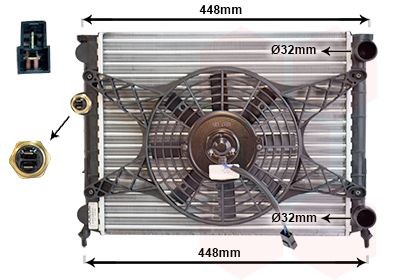 VAN WEZEL Radiaator, mootorijahutus Artikli number: 98002003 soodsalt