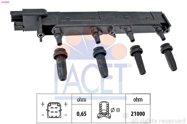 FACET Ignition coil Article number: 9.6308 cheaply