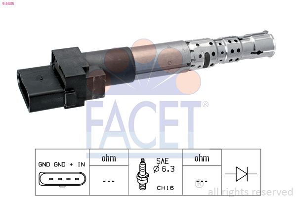 FACET Ignition coil Article number: 9.6152 cheaply