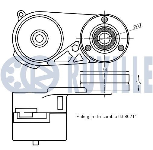 RUVILLE Deflection / Guide Pulley, v-ribbed belt Article number: 55167 cheaply