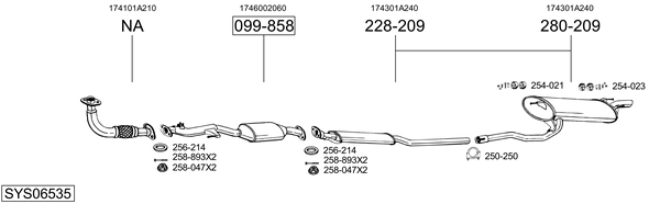 BOSAL Lõppsummuti Artikli number: 281-657 soodsalt