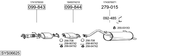 BOSAL Front Silencer Article number: 282-671 cheaply