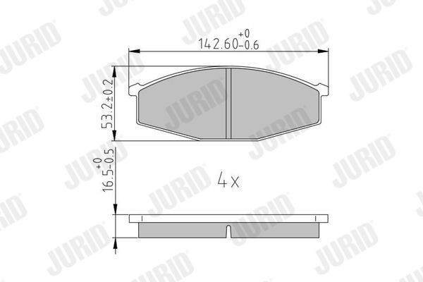 JURID Brake pad set Article number: 572361J cheaply