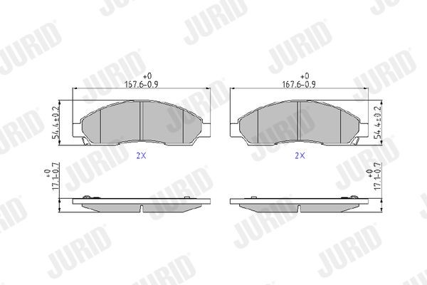 JURID Brake pad set Article number: 572643J cheaply