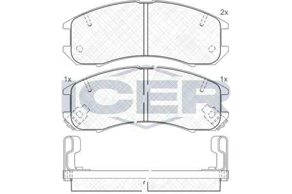 ICER Brake pad set Article number: 180795 cheaply