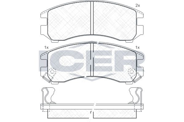 ICER Brake pad set Article number: 180810 cheaply