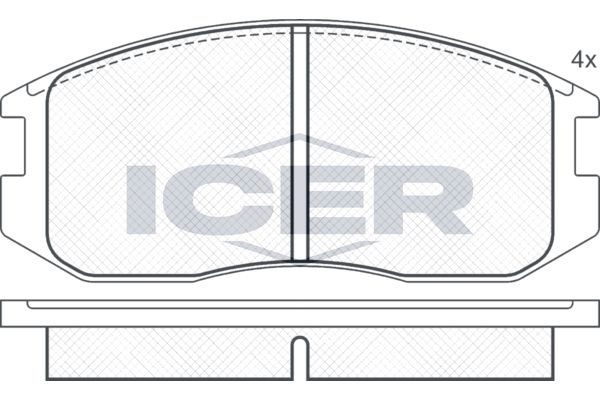 ICER Brake pad set Article number: 180875 cheaply