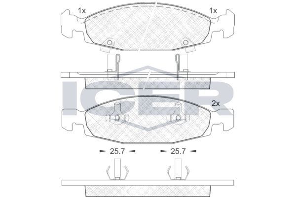ICER Brake pad set Article number: 181398 cheaply