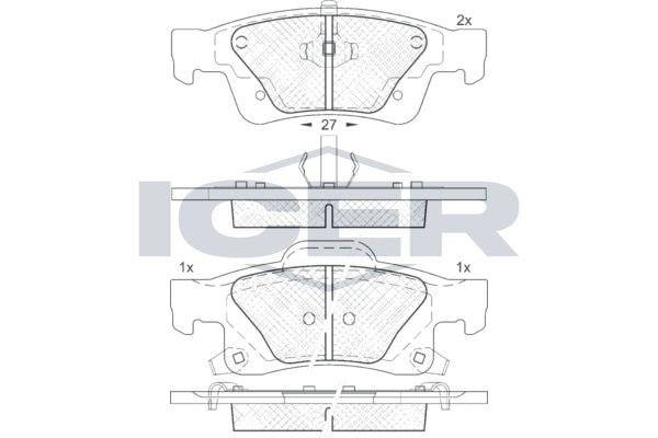 ICER Brake pad set Article number: 181989 cheaply