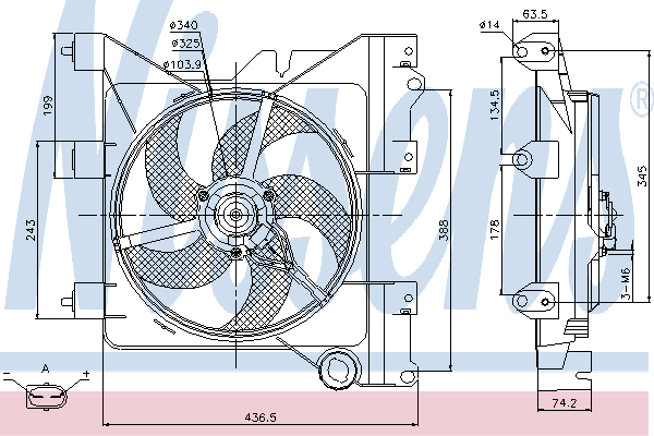 NISSENS Fan, radiator Article number: 85326 cheaply