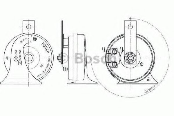 BOSCH Signalhorn Varenummer: 9 320 334 204 billige